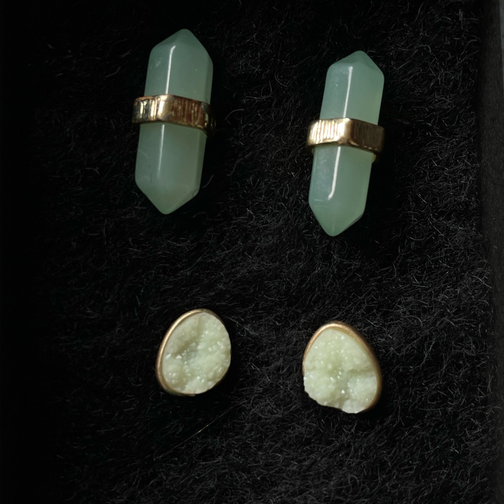 Faux Geode and Druzy earring set